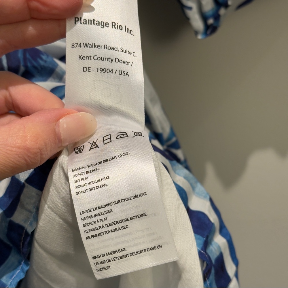 NWT- Farm Rio Sweet Rio Mini Dress Blue and White Size XXS - Picture 8 of 10